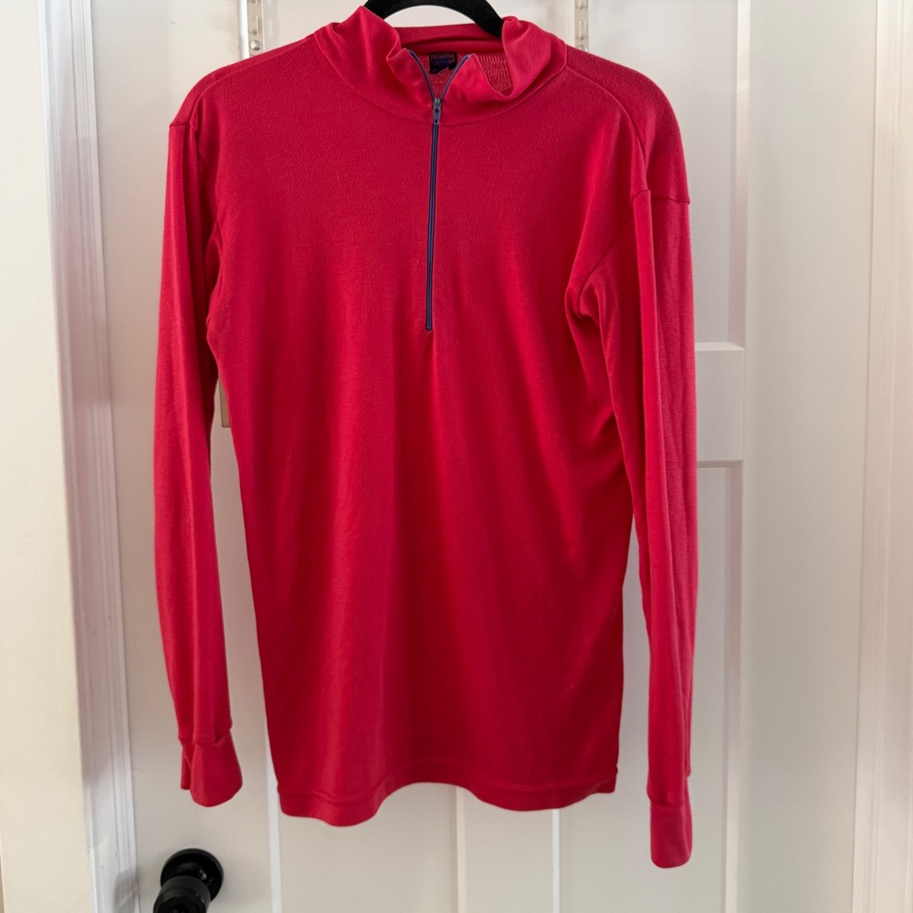 Vintage Patagonia Capilene Quarter Zip‎ Long Sleeve Pink Red Women's Medium